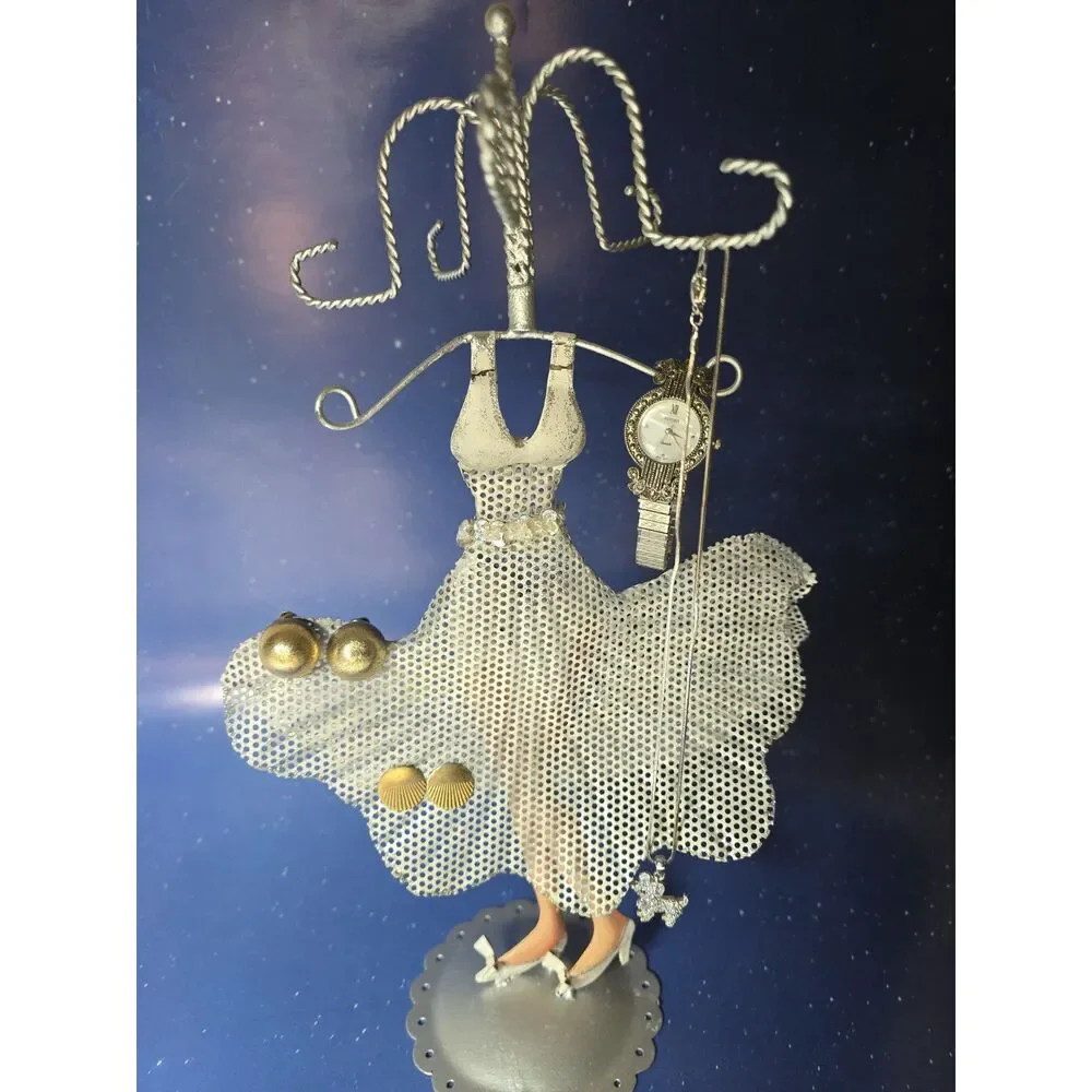 Jewelry Stand Wire Dress Lady Mesh Gown Doll Legs 14